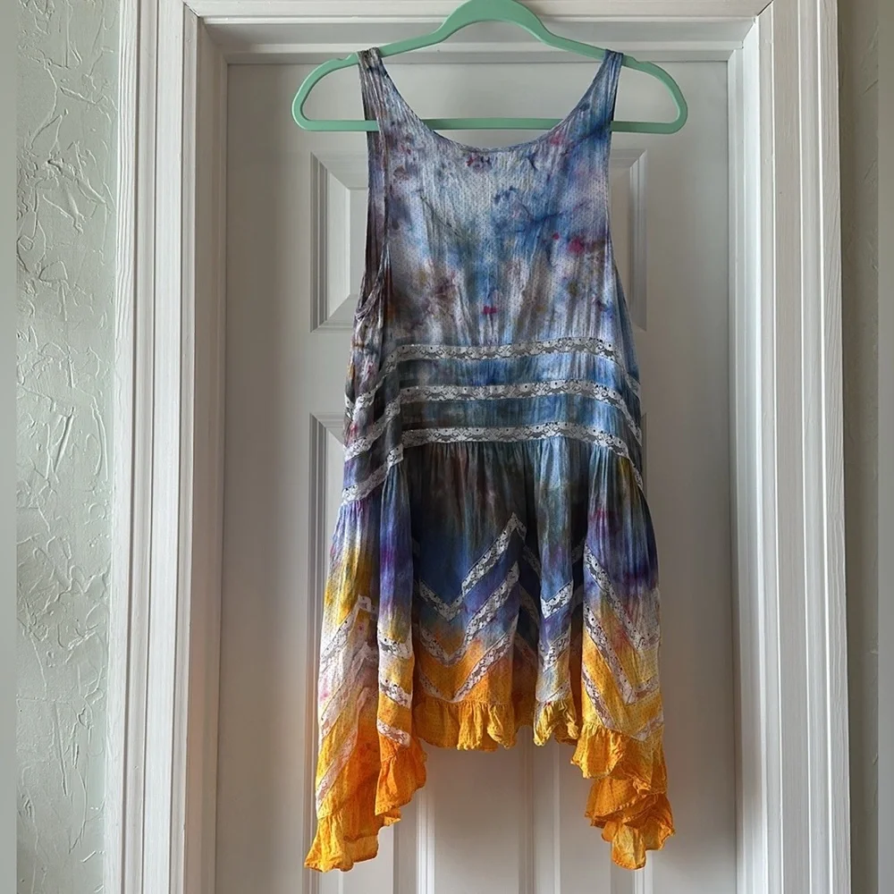 Snow Dyed Voile & Lace Free People Dress - Picture 3 of 4